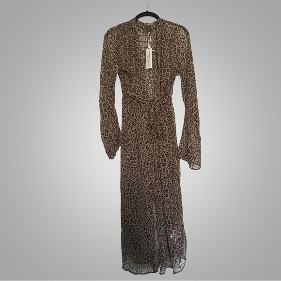 Brave Soul kimono with belt tie detail in leopard print. NEW - Picture 3 of 4